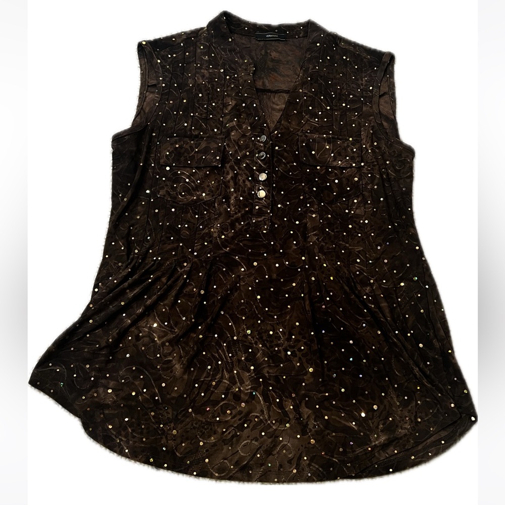 Y2K Vintage Sequin Shirt fits S/M - Picture 3 of 5